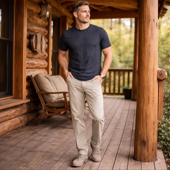 Lucky Brand 121 Slim Straight Khaki Pants Mens 36x30 Stretch Tan - Picture 2 of 9